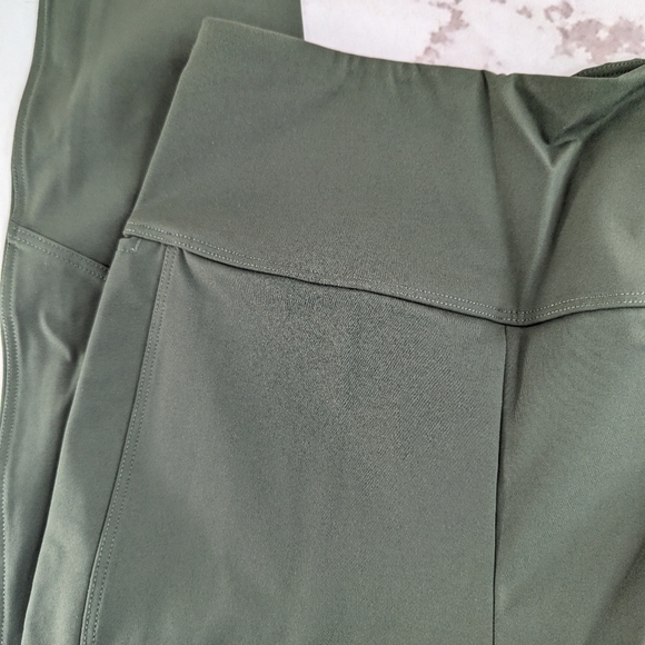 ADAY Leggings Womens Green Brakes On Pant Pull On A Day High Rise Crop Ankle - Picture 3 of 11